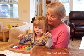 grandmother and xylophone and child